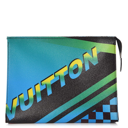 Louis Vuitton Damier Race Toiletry Pouch 26 Blue Vert 1 of 8