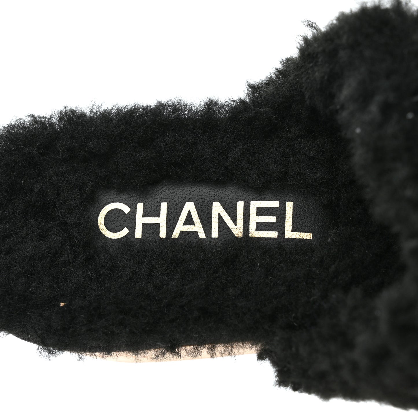 Suede Calfskin Shearling Turn Lock Clogs 40 Black