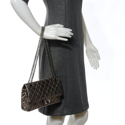 Chanel Aged Calfskin 2.55 Reissue 225 Flap Metallic Dark Silver 2 of 7
