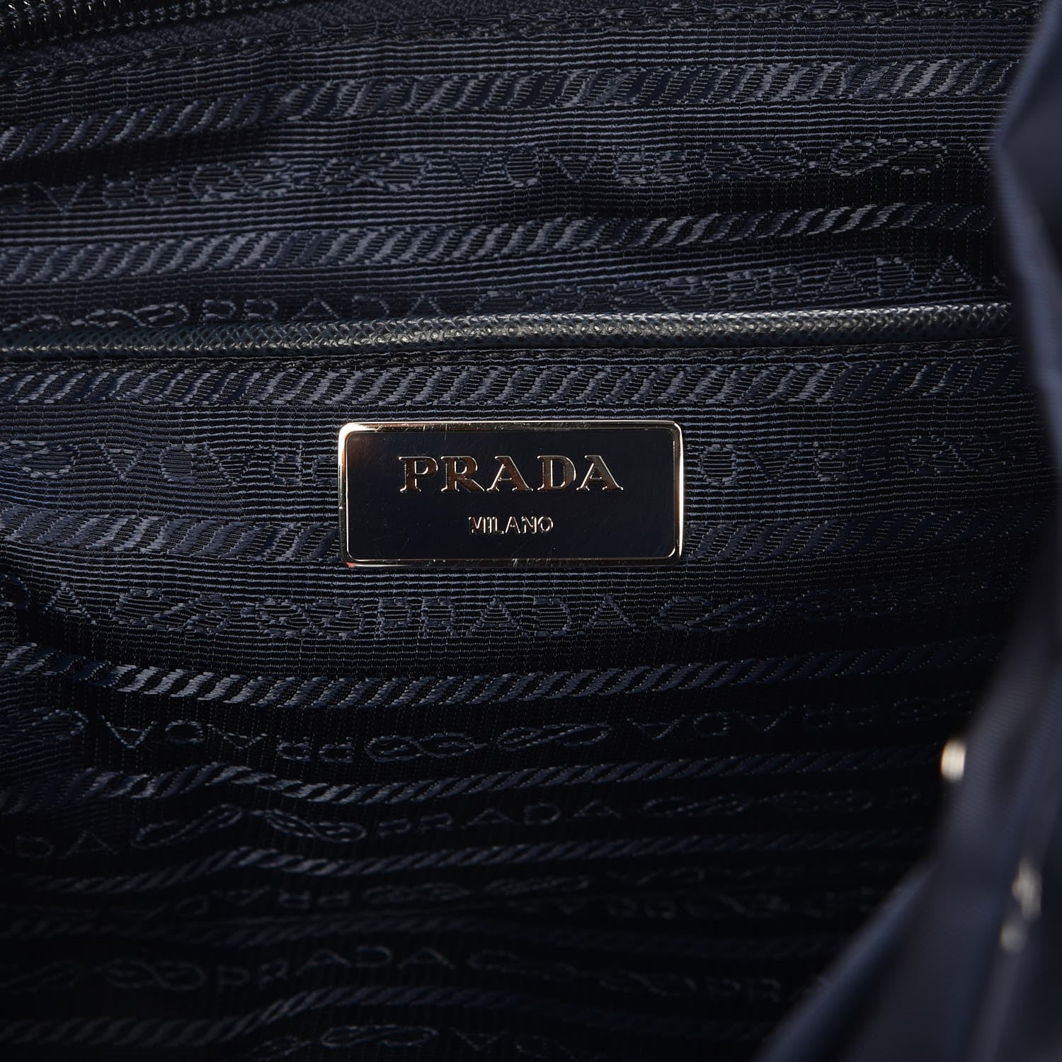 Prada Nylon Vela Saffiano Medium Cinch Backpack Baltico 6 of 7