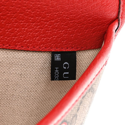 Gucci GG Supreme Monogram Apple Interlocking G Belt Bag Beige Multicolor Lobster Red 7 of 13