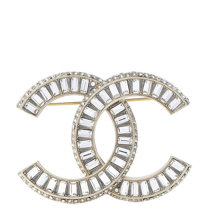 Chanel Baguette Crystal CC Brooch Gold 1 of 5