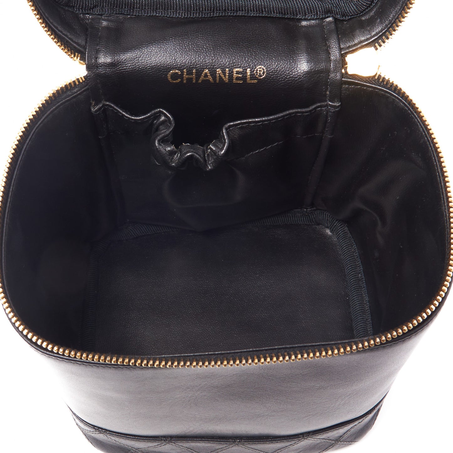 Calfskin Cosmetic Vanity Bag Black