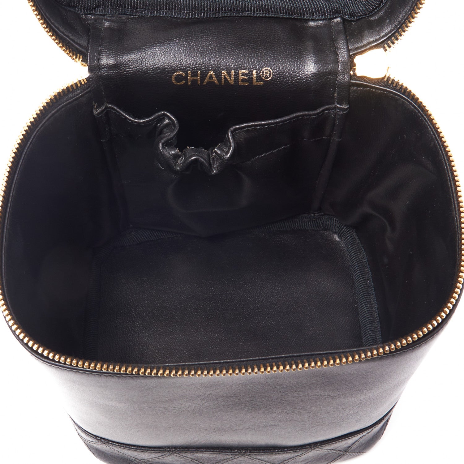 Chanel Calfskin Cosmetic Vanity Bag Black 7 of 10