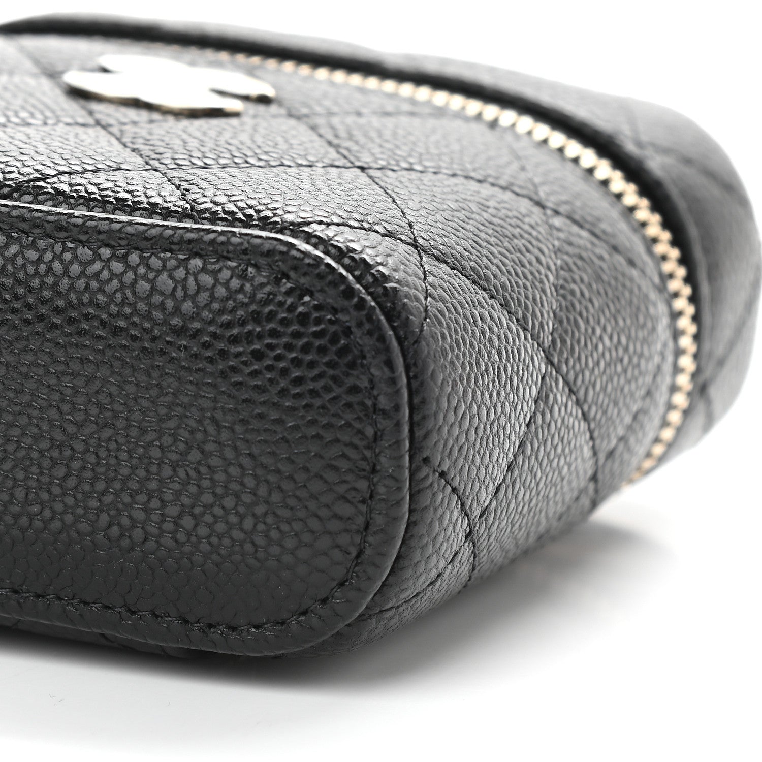 Chanel Caviar Quilted Small Handle With Care Vanity Case With Chain Black 9 of 9