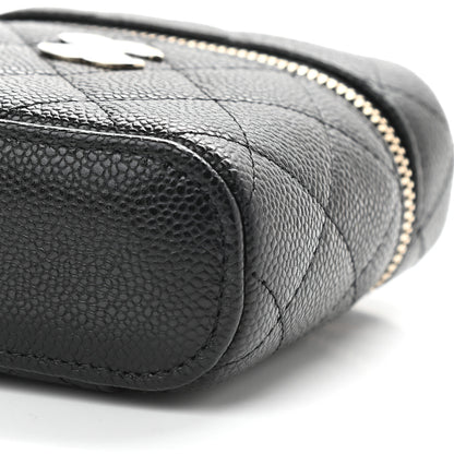 Chanel Caviar Quilted Small Handle With Care Vanity Case With Chain Black 9 of 9