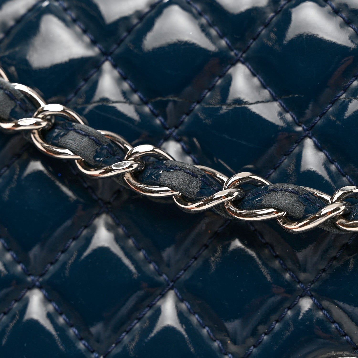 Chanel Vinyl Quilted In the Business Flap Bag Navy Blue 12 of 12