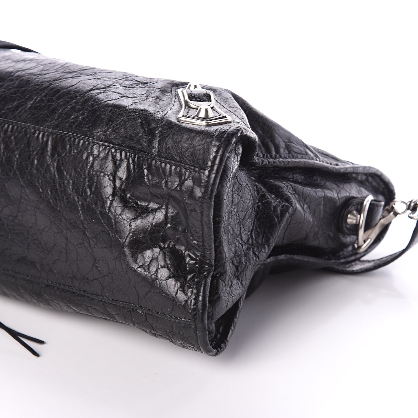 Agneau Silver Metallic Edge Hardware City Black