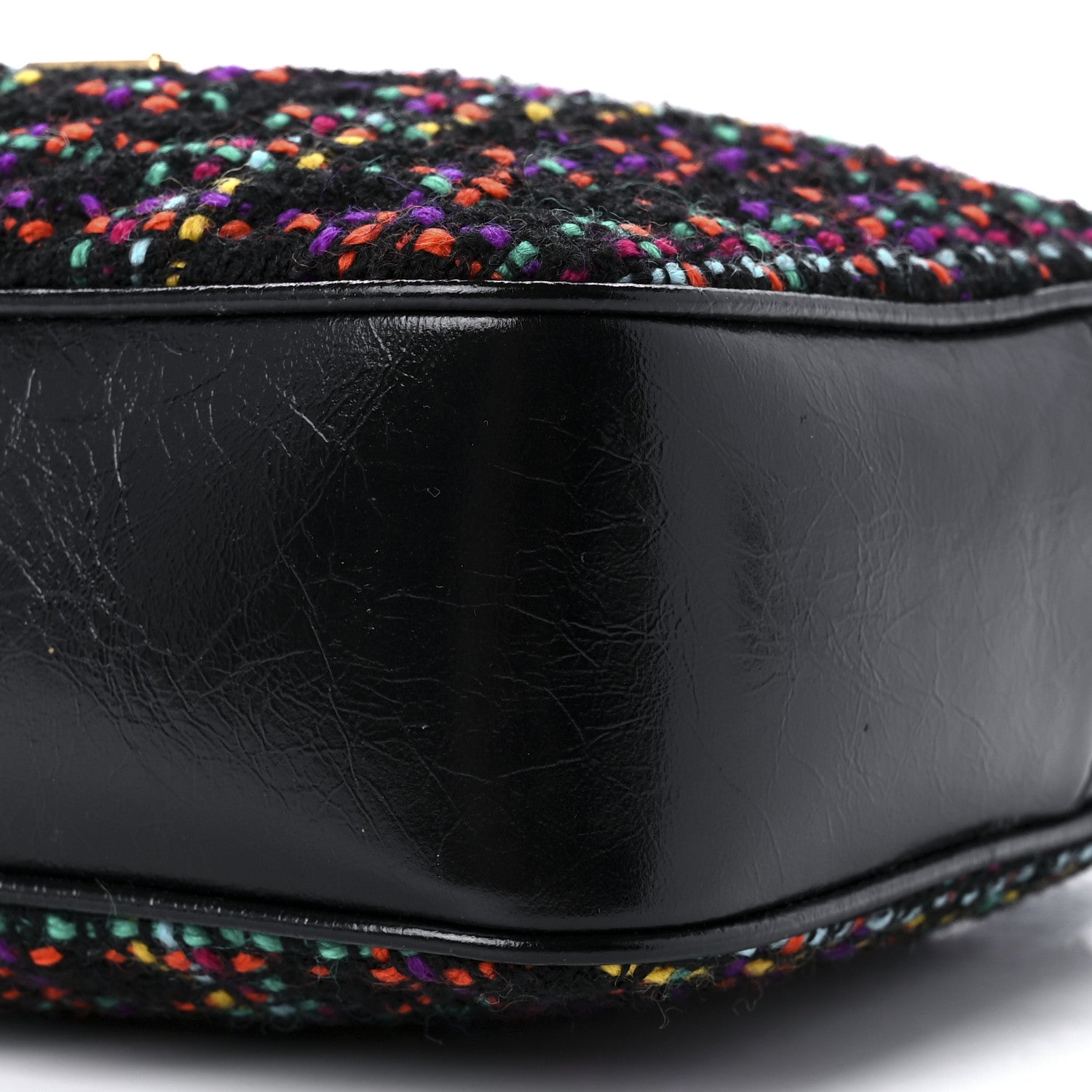 Saint Laurent Tweed Calfskin Monogram Lou Camera Bag Black 9 of 9