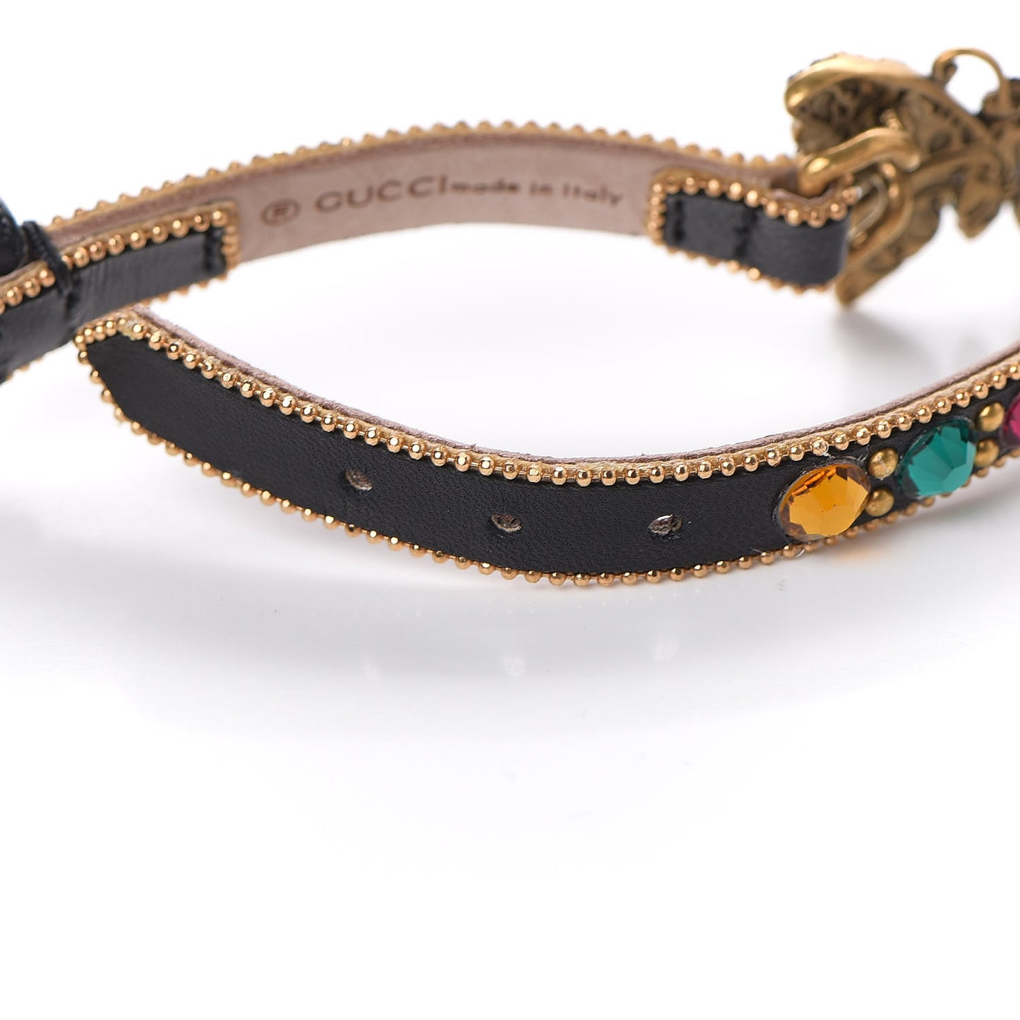 Calfskin Crystal Butterfly Bracelet Multicolor