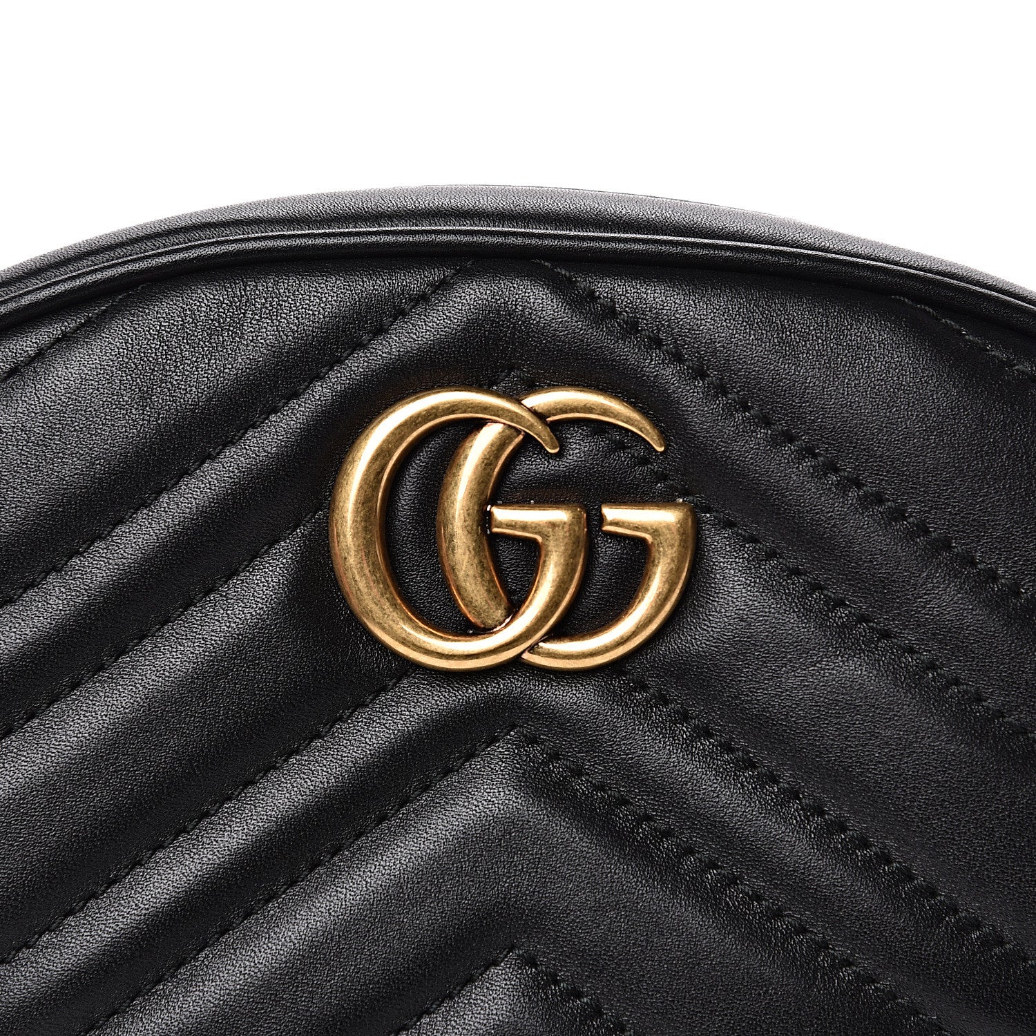 Gucci Calfskin Matelasse GG Marmont Belt Bag 85 34 Black 8 of 11