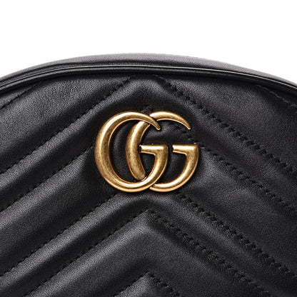 Gucci Calfskin Matelasse GG Marmont Belt Bag 85 34 Black 8 of 11