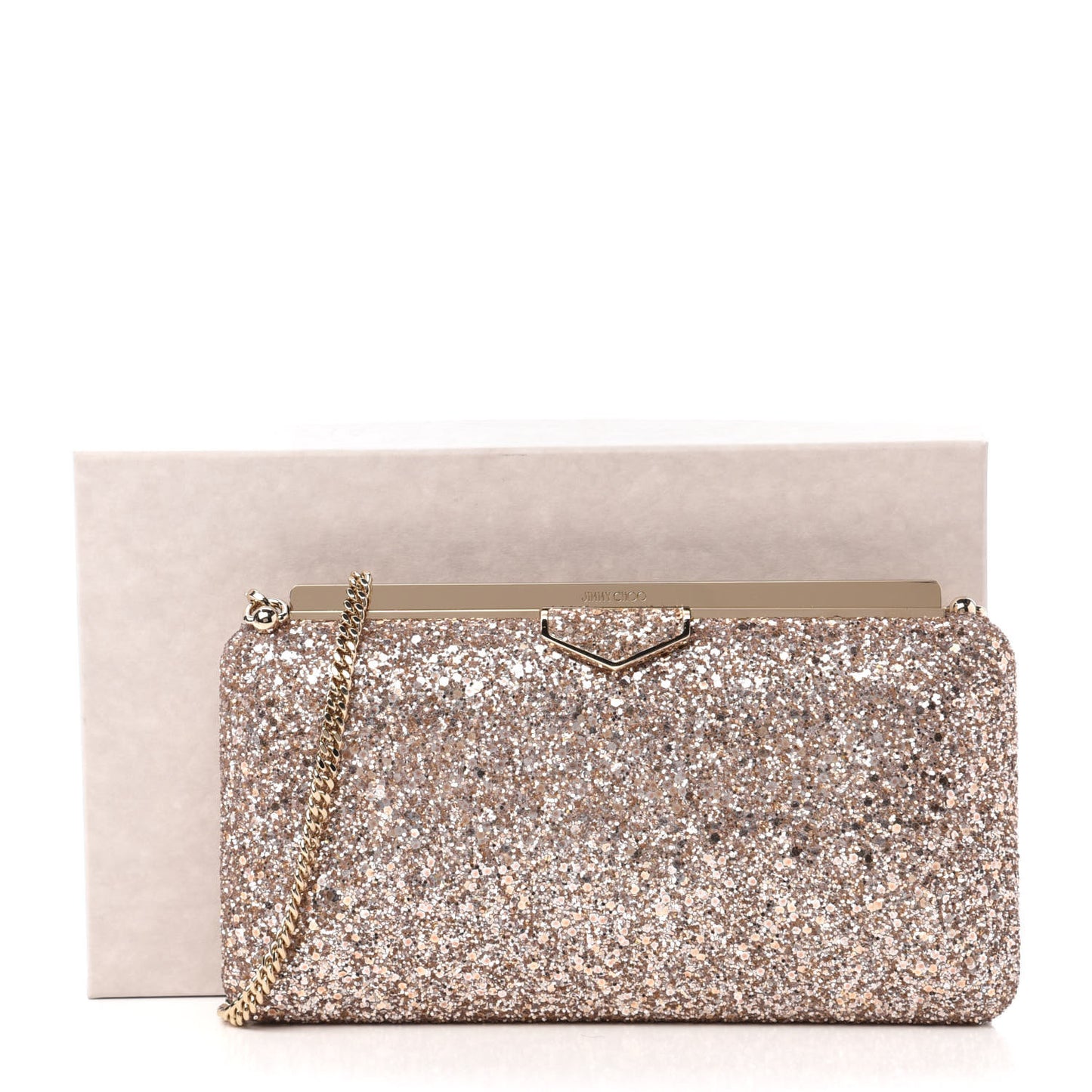 Coarse Glitter Ellipse Clutch Ballet Pink
