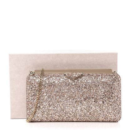 Jimmy Choo Coarse Glitter Ellipse Clutch Ballet Pink 11 of 11