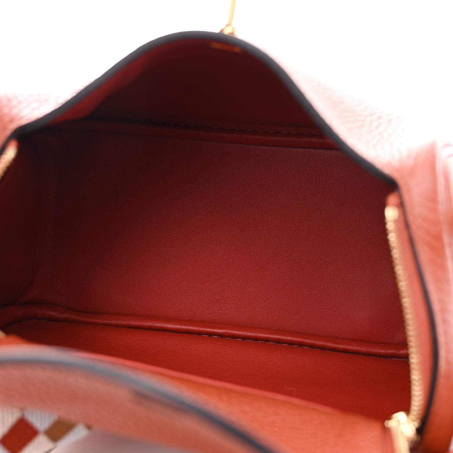 Hermes Taurillon Clemence Maxi Quadrille Mini Lindy 20 Cuivre Chai Nata Bleu Brume 6 of 12