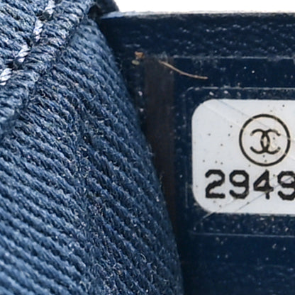 Chanel Mixed Fibers Striped Small Deauville Tote Navy Blue 7 of 9