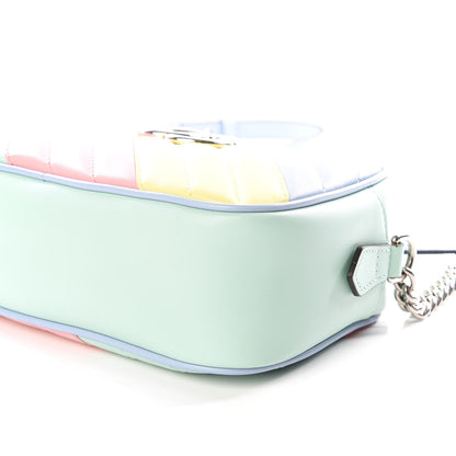 Gucci Calfskin Matelasse Diagonal Small GG Marmont Chain Shoulder Bag Multicolor Pastel 6 of 10