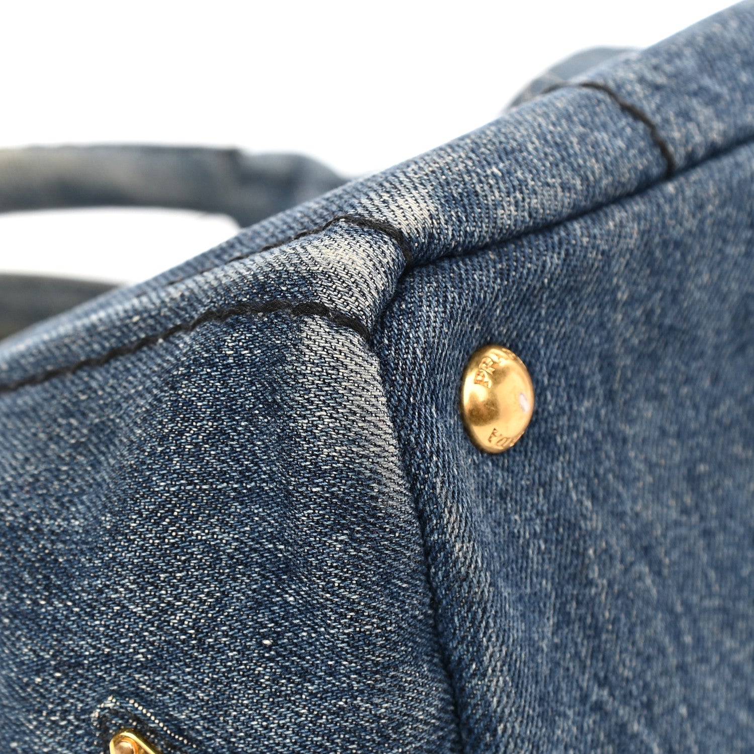 Prada Denim Small Logo Tote Avio 8 of 18