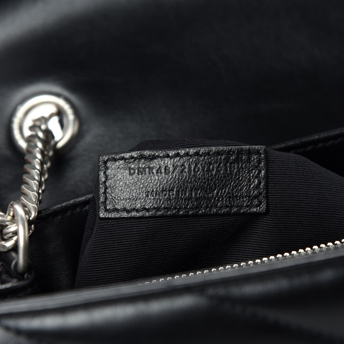 Calfskin Y Quilted Monogram Medium Loulou Chain Satchel Black