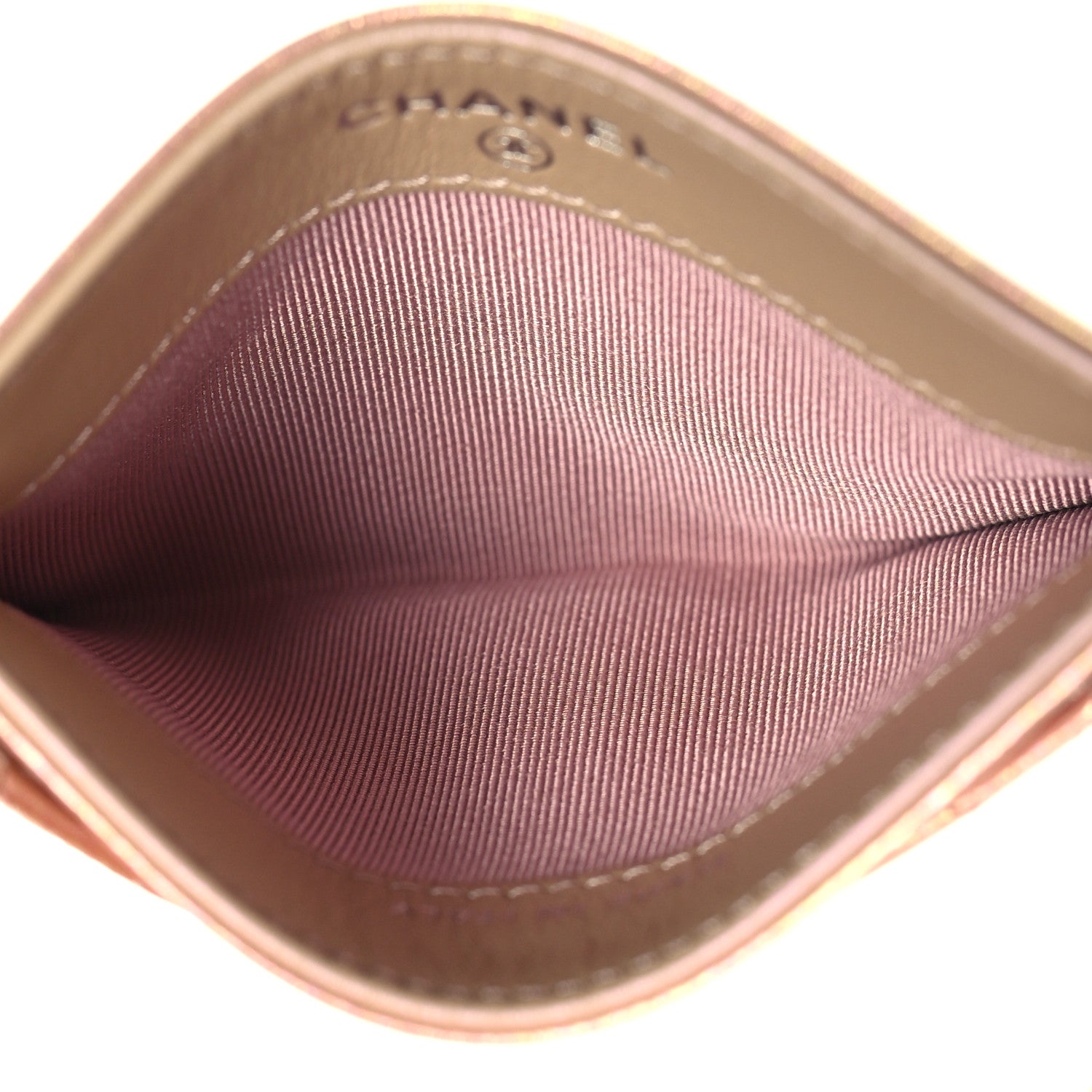 Chanel Iridescent Calfskin Quilted Card Holder Pink 5 of 10