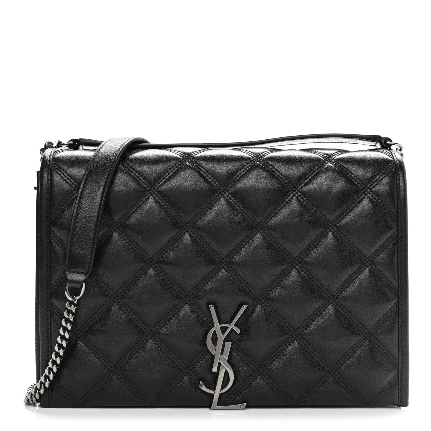Saint Laurent Lambskin Quilted Mini Becky Chain Bag Black 1 of 11
