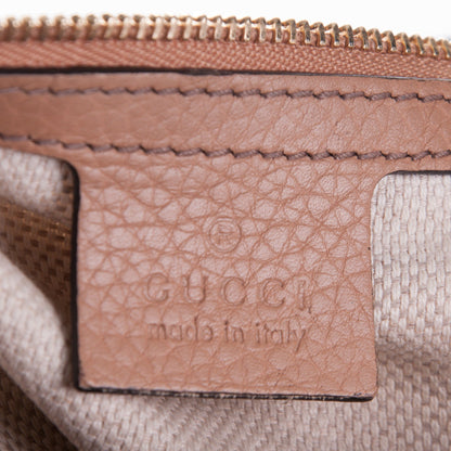 Gucci Pebbled Calfskin Medium Soho Flap Crossbody Camelia 6 of 7