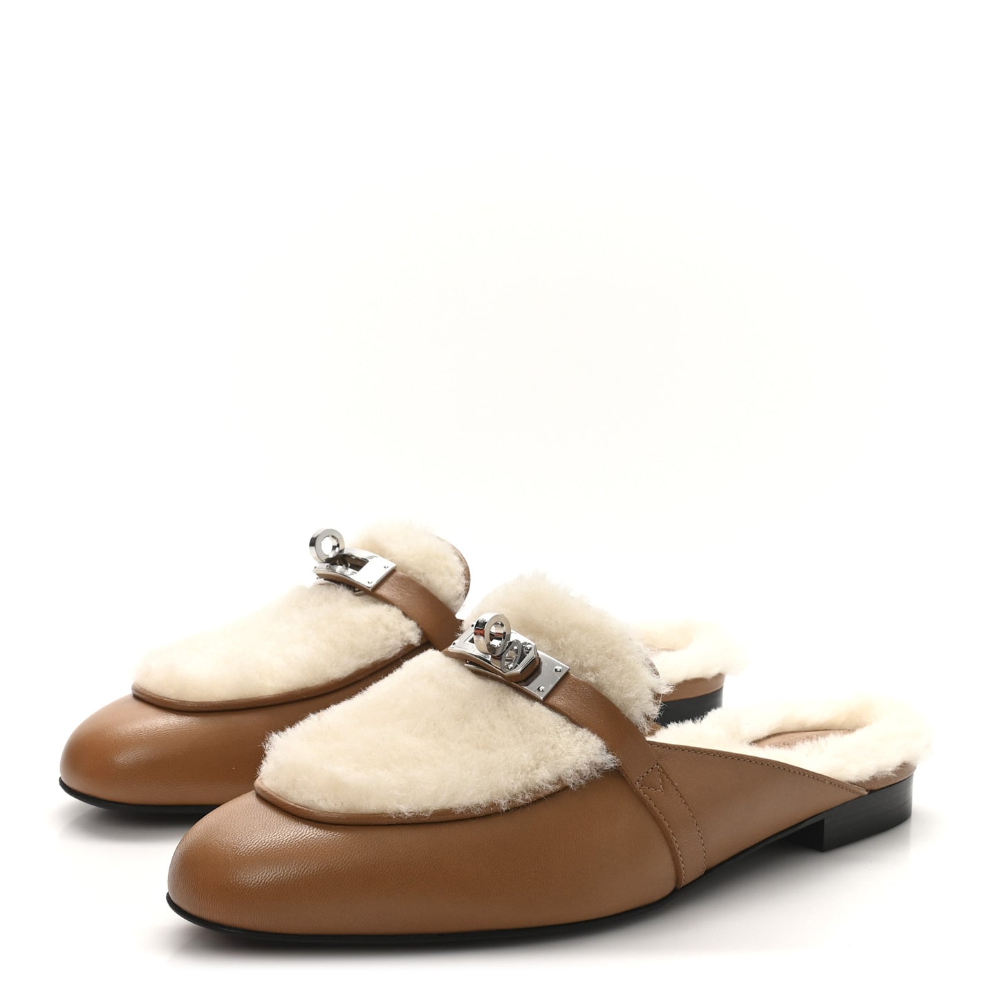 Goatskin Shearling Womens Oz Mules 38.5 Naturel Ecru