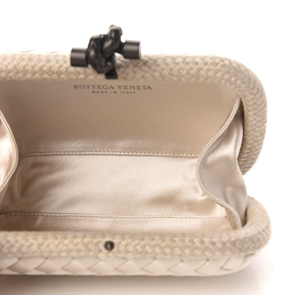 Bottega Veneta Satin Intreccio Impero Knot Clutch Ivory 5 of 6