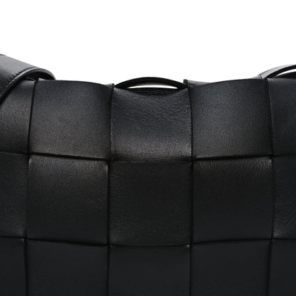 Bottega Veneta Lambskin Maxi Intrecciato Cassette Crossbody Bag Black 9 of 13