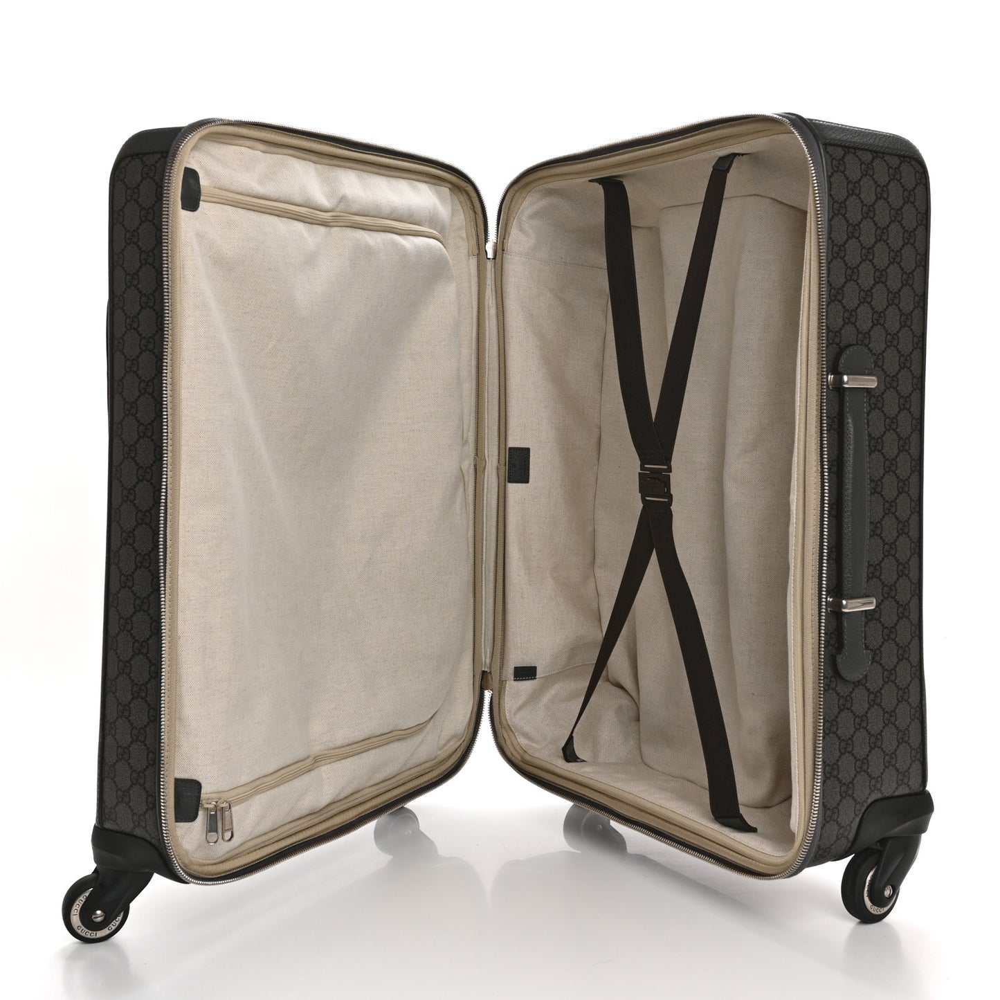 GG Supreme Monogram Medium Savoy Trolley Grey Black Graphite Grey