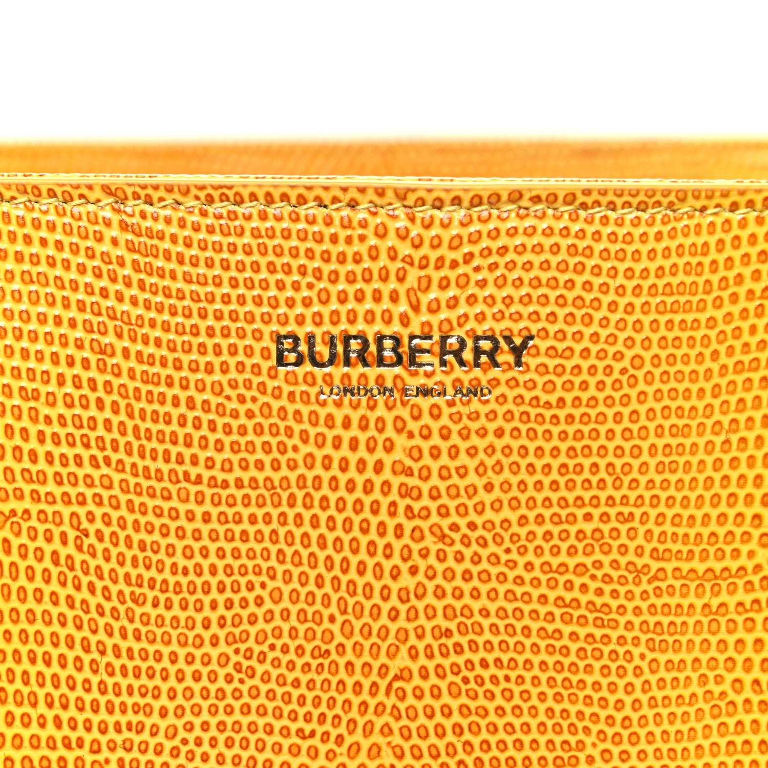 Burberry Calfskin Lizard Embossed Medium London Tote Marigold