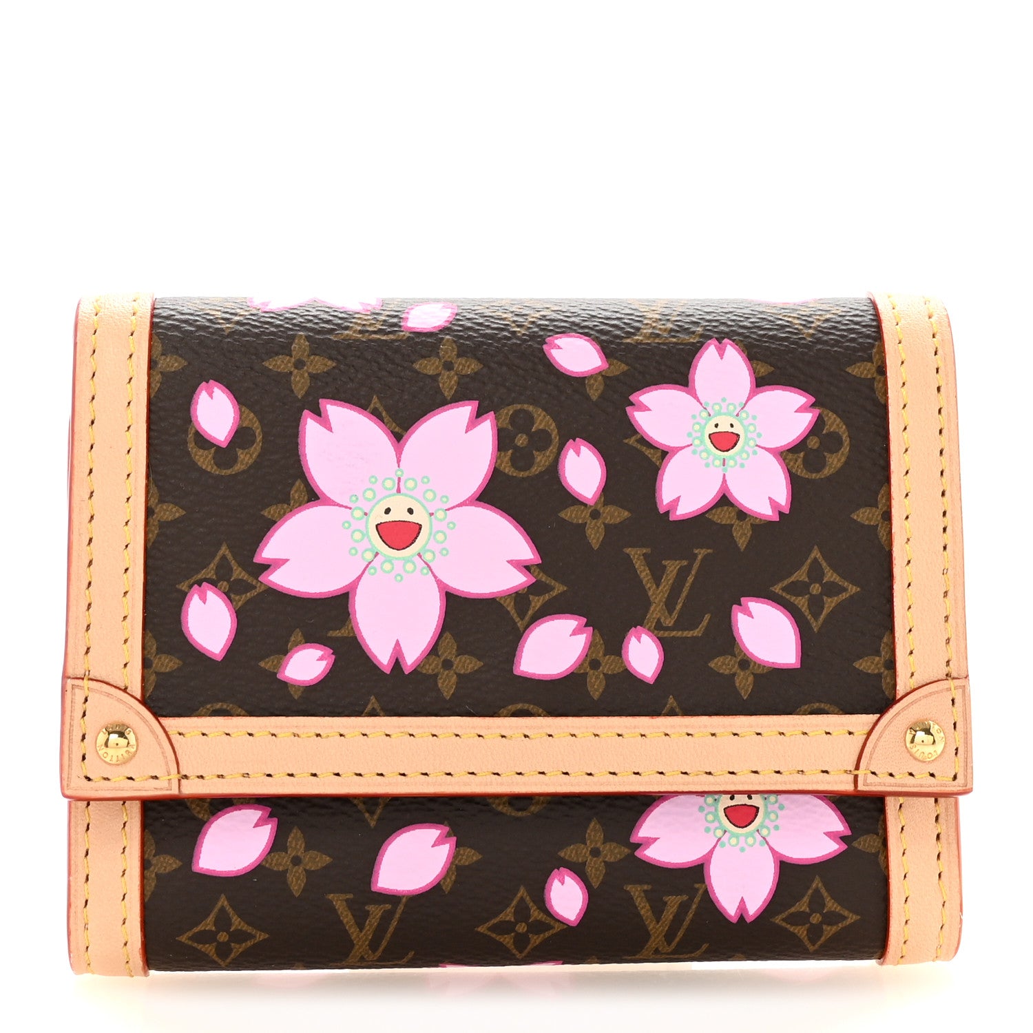 Louis Vuitton LV X TM Monogram Cherry Blossom Victorine Wallet Sakura Brown 1 of 7