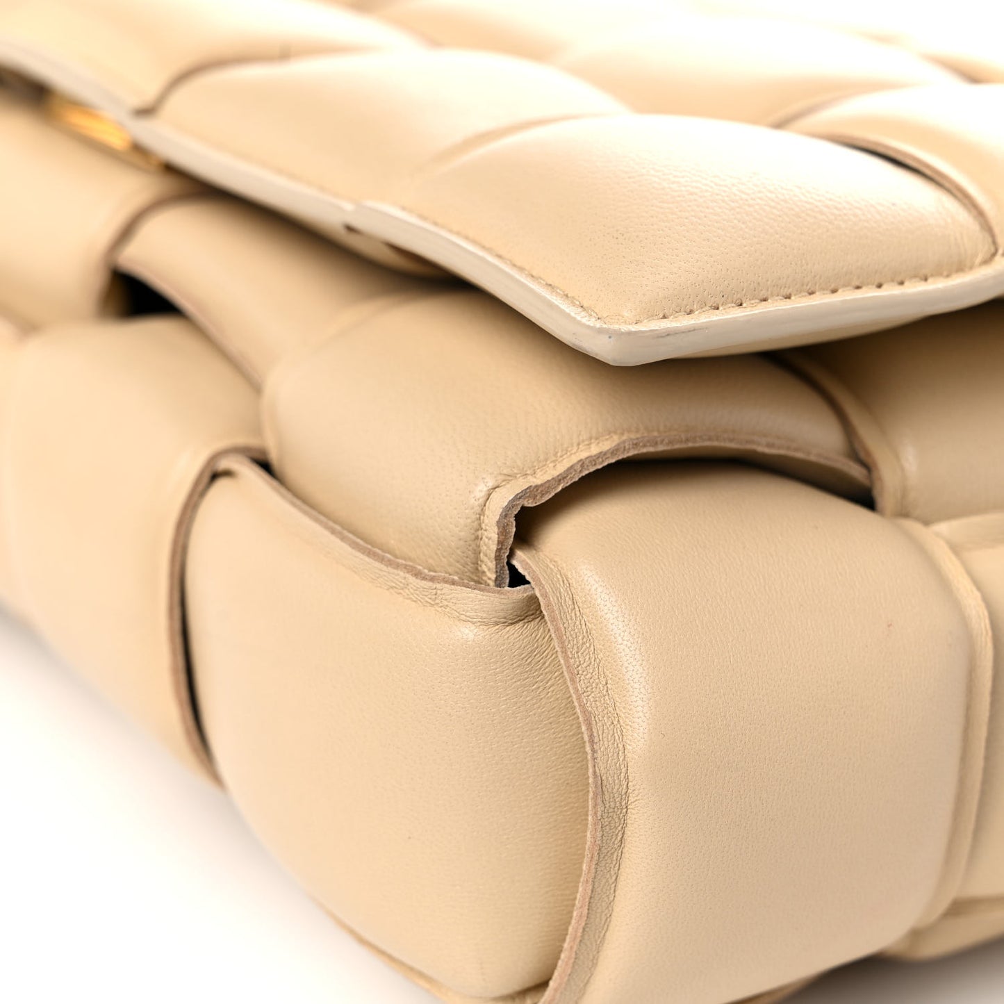 Nappa Maxi Intreccio Padded Cassette Crossbody Bag Porridge