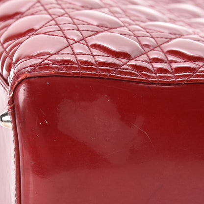 Christian Dior Patent Cannage Large Lady Dior Red 15 of 30