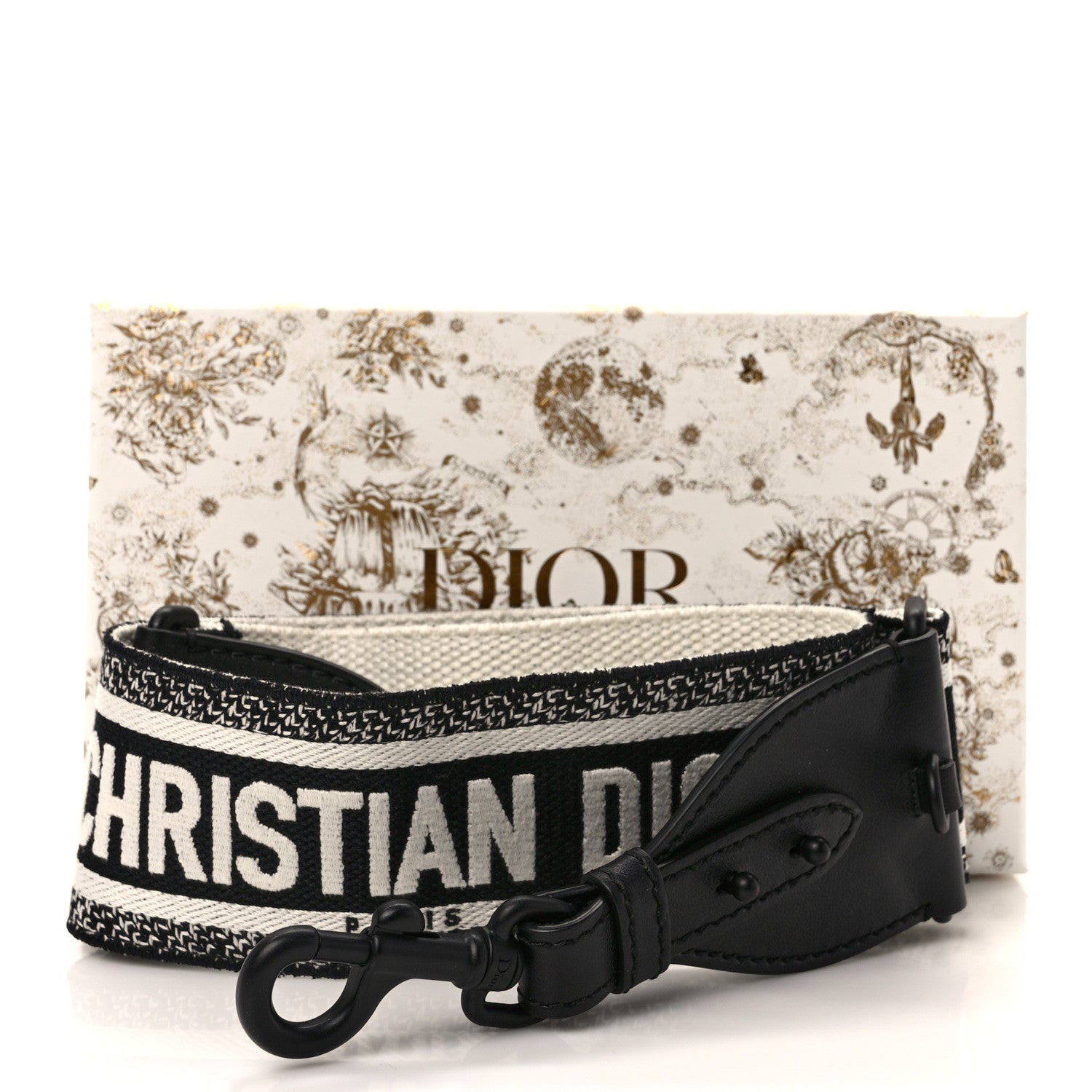 Christian Dior Canvas Embroidered Shoulder Strap Black Ultramatte 6 of 6