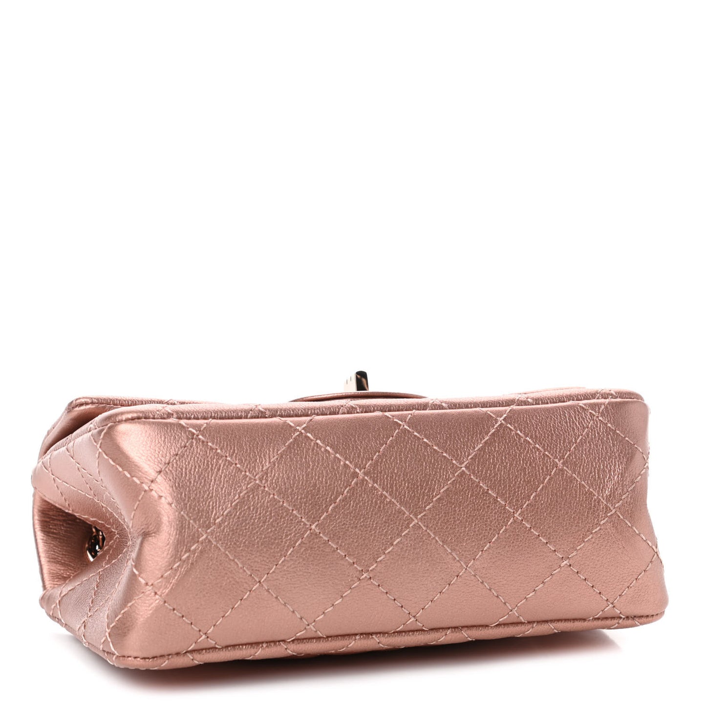 Metallic Grained Calfskin Quilted 2.55 Reissue Mini Flap Copper Pink