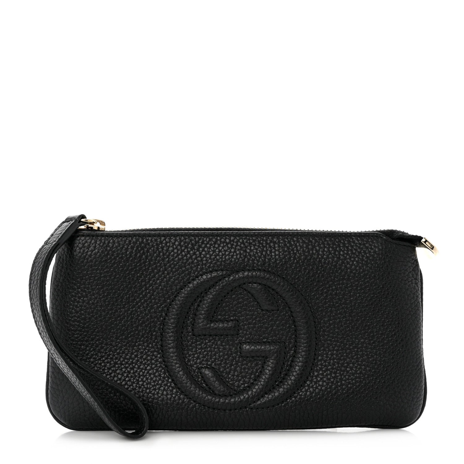 Gucci Pebbled Calfskin Soho Wristlet Black 1 of 7