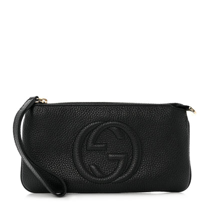 Gucci Pebbled Calfskin Soho Wristlet Black 1 of 7