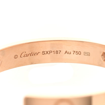 Cartier 18K Pink Gold 3 Diamond 3.5mm LOVE Hoop Earrings 4 of 5