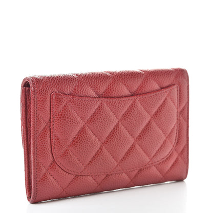 Chanel Pearly Caviar Quilted Medium Flap Wallet Red 3 of 9