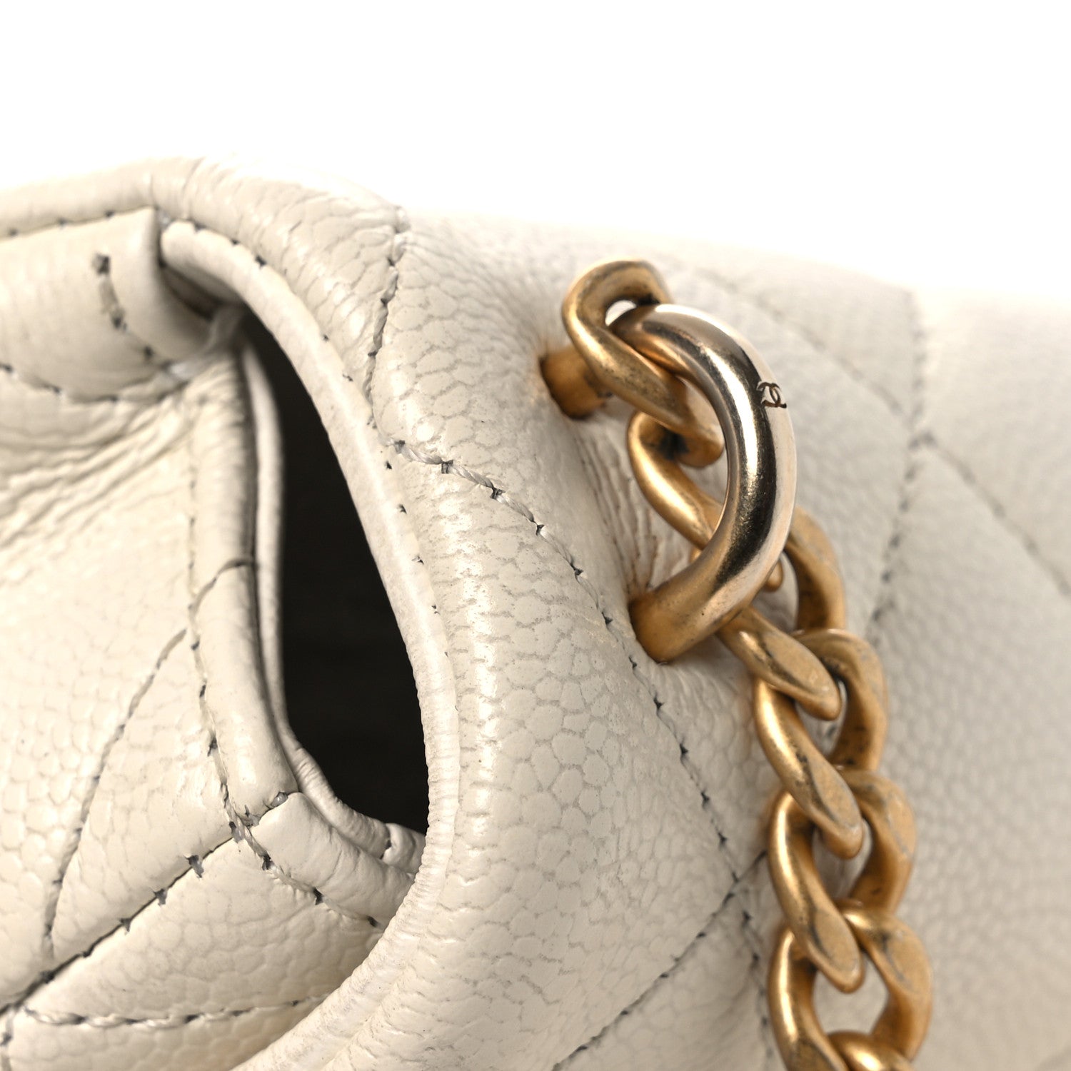 Chanel Caviar Quilted Mini Sweetheart Flap White 14 of 15