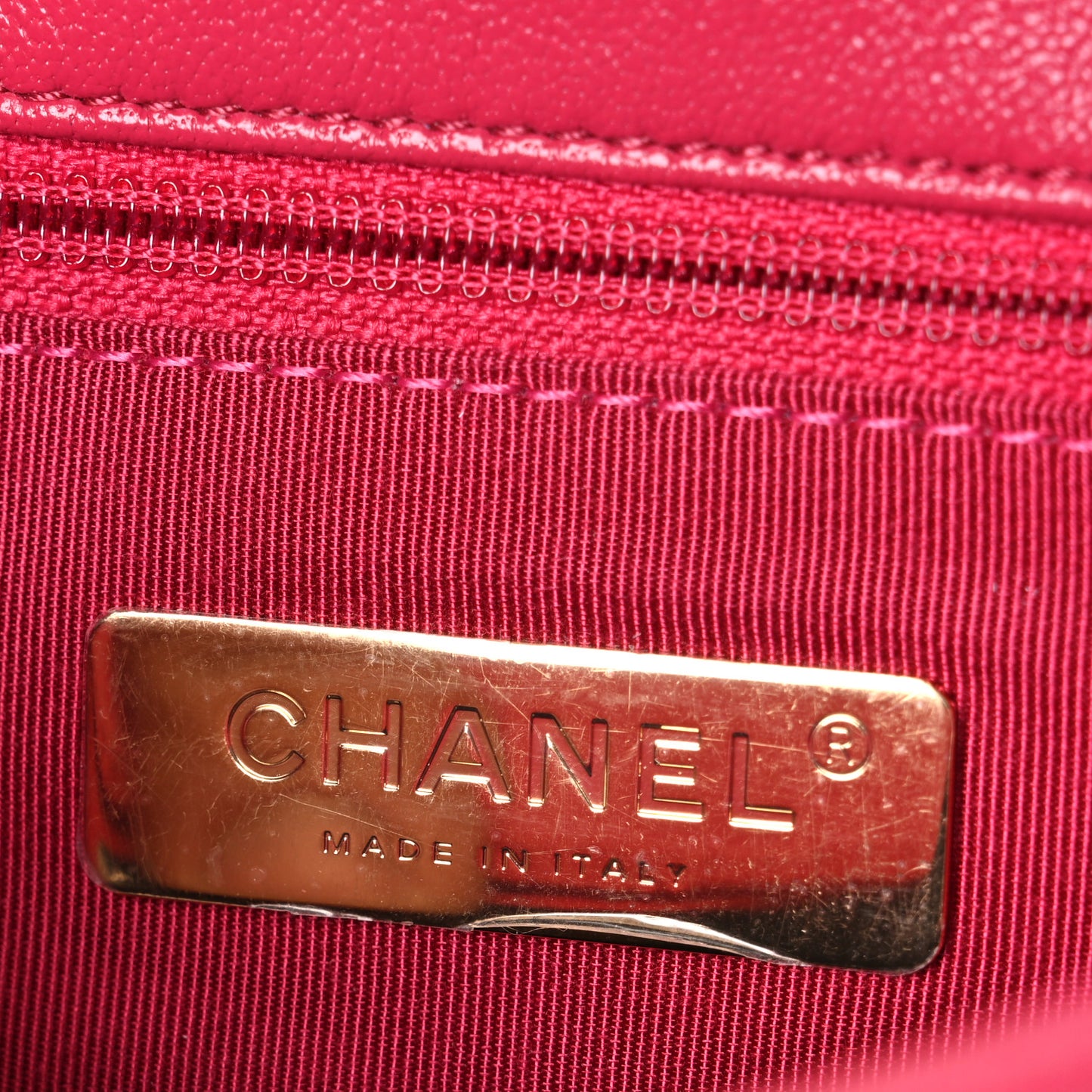 Lambskin Quilted Medium Chanel 19 Flap Dark Pink