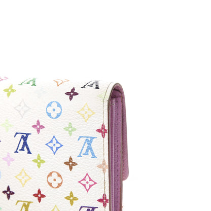 Louis Vuitton Monogram Multicolor Sarah Wallet White Litchi 10 of 13