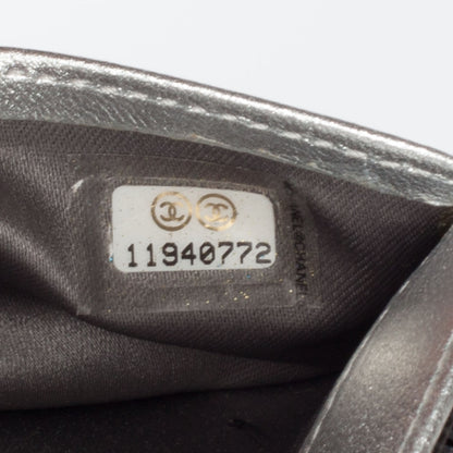 Chanel Patent Calfskin Lucky Symbols Yen Wallet Silver 6 of 8
