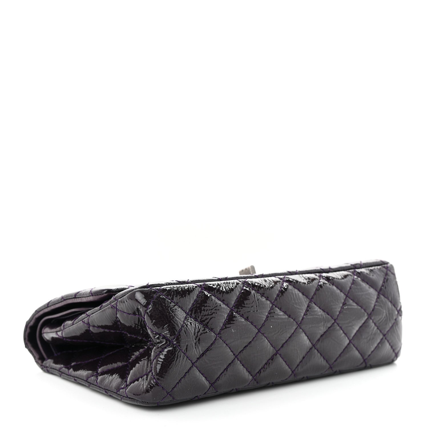 Chanel Distressed Patent Quilted 2.55 Reissue 225 Flap Purple 4 of 12