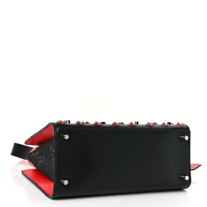 Christian Louboutin Calfskin Spikes Loubinthesky Medium Paloma Black Muticolor 4 of 8