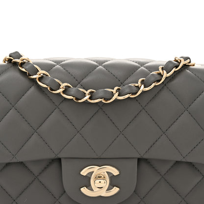 Chanel Lambskin Quilted Mini Rectangular Flap Dark Grey 8 of 10