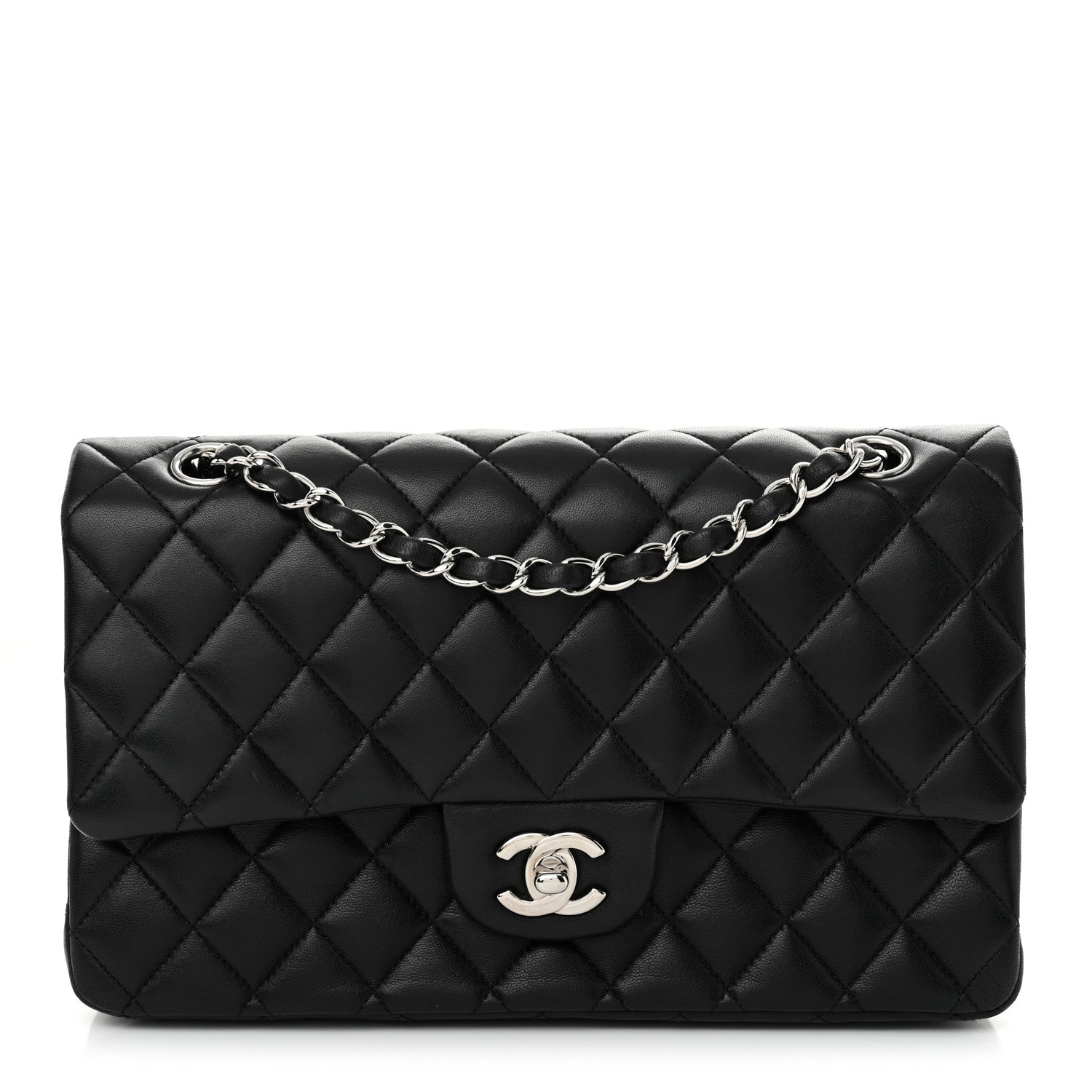 Chanel Lambskin Quilted Medium Double Flap Black 1 of 15