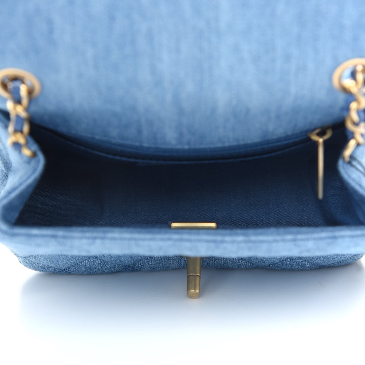 Chanel Denim Quilted Mini Pearl Crush Flap Blue 5 of 9