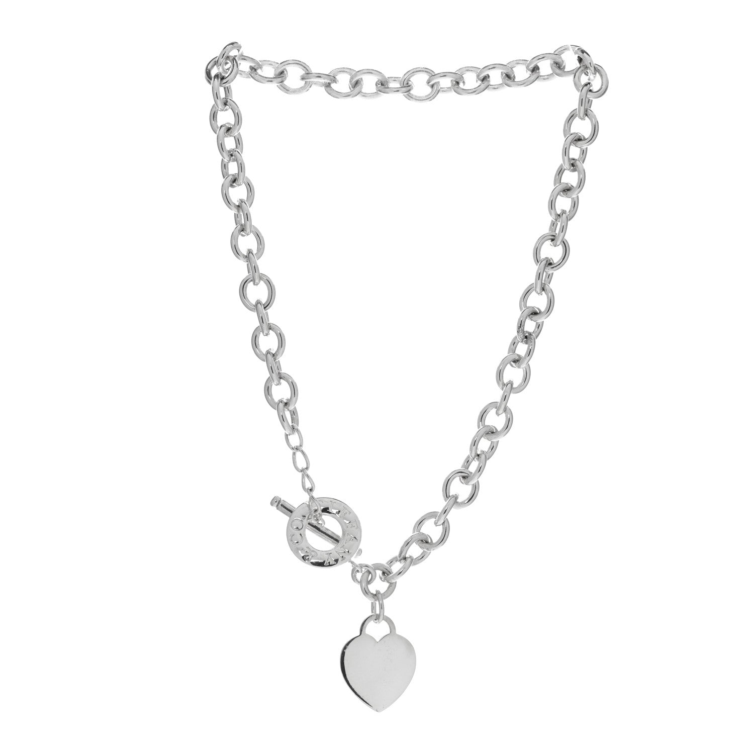 Tiffany Sterling Silver Heart Tag Toggle Necklace 2 of 3
